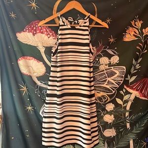 BANANA REPUBLIC • black + white striped dress • 00P